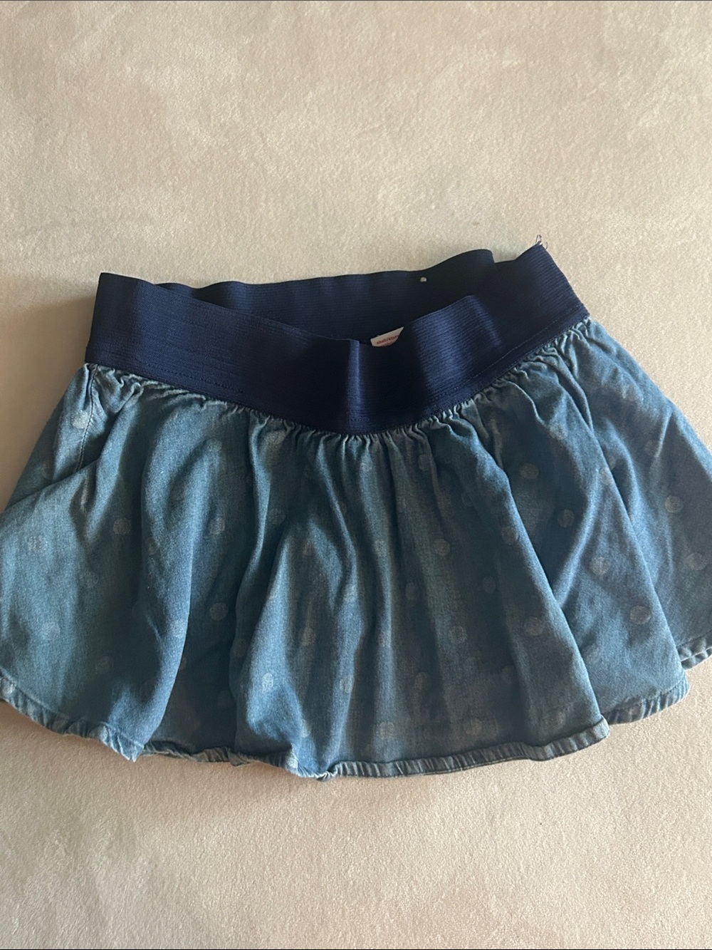 Justice Blue Denim Skirt with Navy Waistband